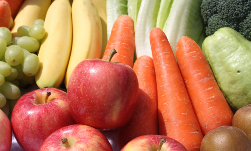 Frutas y verduras con fibra